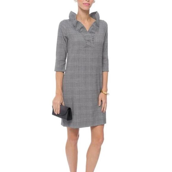 Gretchen Scott Designs Wall Streeter Jersey Ruffle Neck Dress Sz S - Picture 1 of 8